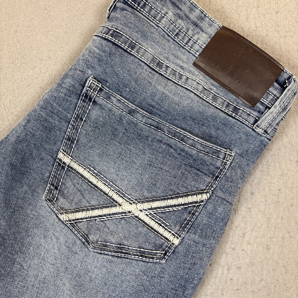 TK Axel Slim Boot Jeans Men's 34x30 Medium Wash Whiskered‎ Denim Western